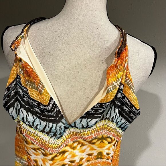 Asymmetrical halter zigzag print dress - Picture 9 of 15